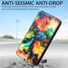 Yihang Boutique Motorola Moto G71 Için Coque-C2 Deri Kartı Tutucu Manyetik Kapak Telefon Kılıfı - Sarı (Yurt Dışından)