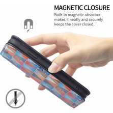 Yihang Boutique Nokia G21 Için Coque-C5 Deri Kartı Tutucu Manyetik Kapak Telefon Kılıfı - Kırmızı (Yurt Dışından)