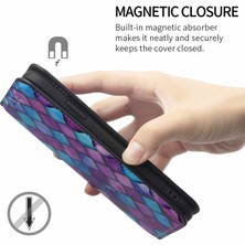 Yihang Boutique Samsung Galaxy A32 5g Için Coque-C1 Deri Kartı Tutucu Manyetik Kapak Telefon Kılıfı - Mor (Yurt Dışından)