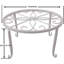 Metal Bitki Standı Zemin Saksılık Demir Sanat Bitki Standları Saksılık,3 Adet Bir Pakette (Beyaz)