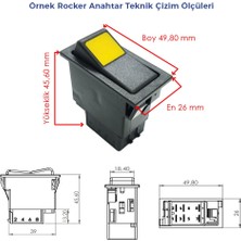 Allestock Universal 4 Teker Sürücü Düğmesi Anahtarı 3 Pin Rocker Switch - Ampullü 24V