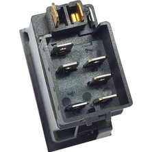 Allestock Universal Sinyal Flaşör Düğmesi Anahtarı 6 Pin Rocker Switch Buton - Ampullü 24V