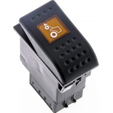 Allestock Universal Çift Çeker Düğmesi Anahtarı 6 Pin Rocker Switch Buton - Ampullü 12V