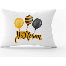 Cango Home Turuncu Halloween Balkabağı Desenli Dijital Baskılı Kırlent Kılıfı CGH745-3550 Çift Tarafı Baskılı