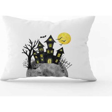 Cango Home Turuncu Halloween Balkabağı Desenli Dijital Baskılı Kırlent Kılıfı CGH747-3550 Çift Tarafı Baskılı