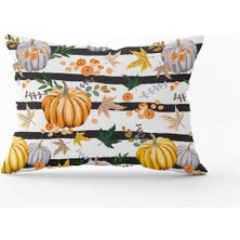 Cango Home Turuncu Halloween Balkabağı Desenli Dijital Baskılı Kırlent Kılıfı CGH766-3550 Çift Tarafı Baskılı