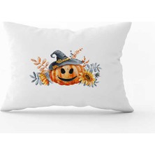 Cango Home Turuncu Halloween Balkabağı Desenli Dijital Baskılı Kırlent Kılıfı CGH757-3550 Çift Tarafı Baskılı