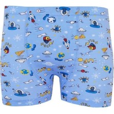 Tutku Elastan Desenli Emprime Erkek Çocuk Boxer