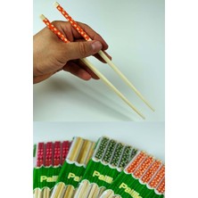 Sin@rasta Bambu Chopstick 10 Çift Ahşap Desenli Çin Çubuğu Tekrar Kullanılabilir