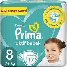 Prima Bebek Bezi Aktif Bebek 8 Beden 17 Adet Standard Paket