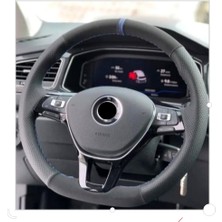 Gürler Oto Kılıf ve Aksesuar Fiat Punto Direksiyon Kılıfı Noktalı-Alkantara Mavi Yüzüklü