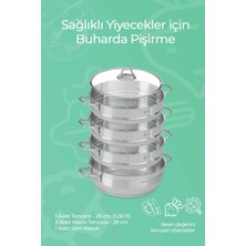 Acar Karat 5 Parça Çelik Mantı Tencere Seti - 28 cm