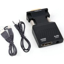 Maxgo 2170 VGA To HDMI Dönüştürücü Çevirici Kablo Adaptör Görüntü Ses Destekli