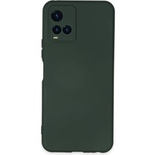 Bilişim Aksesuar  Vivo Y33S Kılıf Nano Içi Kadife  Silikon - Koyu Yeşil