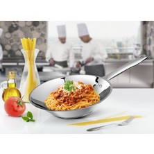 Lines 28 cm Chef Çelik Wok Tava Metal Kulp