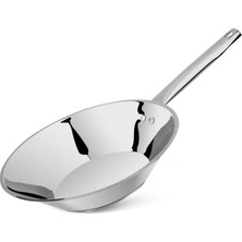 Lines 28 cm Chef Çelik Wok Tava Metal Kulp