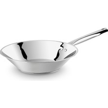 Lines 28 cm Chef Çelik Wok Tava Metal Kulp