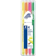 EKS Ticaret Staedtler 362 Sb4 Triplus Textsurfer Üçgen Highlighter Karışık Renk 4'lü Set Karışık Renk