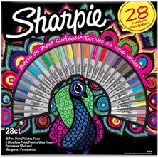 Sharpie Fine Permanent Markör, 28'li Tavus Kuşu Kutu