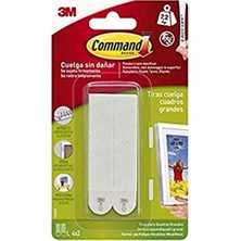 Command 17206 Yapışkan Şerit Resim Kancası, Beyaz, Boyut L, 4'lü Paket,