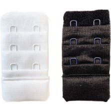 Oresse 2 Adet Agraf Sütyen Uzatma Kopçası 3 Sıra / 2 Kanca  Beyaz Siyah