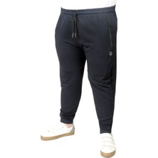 ModeXL Büyük Beden Eşofman Altı Darpaça  Zippered 22501 Lacivert