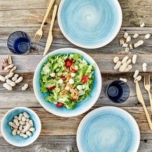 Bella Maison Pure Seramik 24 Parça 6 Kişilik Yemek Takımı Mavi