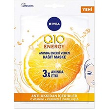 Nıvea Q10 Energy Anında Enerji Veren Kağıt Yüz Maskesi 1 Adet, C Vitamini Içeriği ile Anti Oksidan