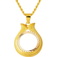 Bilezikci Çeyrek Altın Çerçevesi Lale Kolye