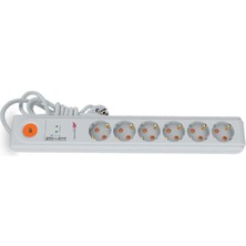 Mutlusan Altılı Şok. Kor. Usb Anahtarlı Topraklı Grup Priz (Ç.K. 3×1.5 1.5 Mt)