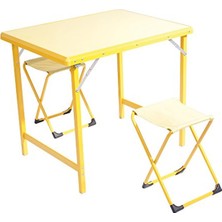 AndOutdoor Andoutdoor 203044 Masa Sandalye Set, Unisex, Sarı, Tek Beden, S, M, L Veya Xl