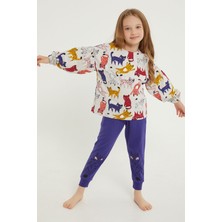 RolyPoly Spotted Cats Bejmelanj Kız Çocuk Uzun Kol Pijama Takım