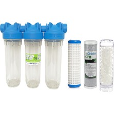 Atlas 10 Inç Dp Üçlü Trıo Housıng 3/4" Dolu Filtre Kabı