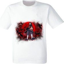 Yapo Ticaret Itachi Uchia Anime Baskılı  Beyaz Tişört