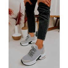 Gri Kışlık Triko (Jack) Kadın Sneakers
