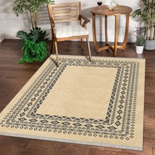 Dijidekor O22139 Jüt Görünümlü Saçaklı Dijital Halı New Iskandinav Mutfak Koridor Oda Salon Halısı