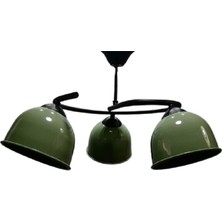 Mylights  Haki Yeşil  Üçlü Metal Avize  Rustik Vintage  Avize