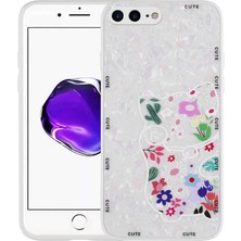 noktaks - Apple iPhone 7 Plus - Kılıf Desenli Sert Silikon Mumila Kapak - White Cat - T23348
