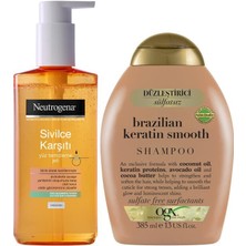 Neutrogena Günlük Yüz Temizleme Jeli 200 ml + OGX Sülfatsız Şampuan Keratin Smooth 385ml