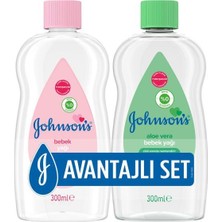 Johnson's Bebek Yağı 300 ml + Aloe Vera Yağ 300 ml