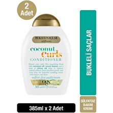 OGX Bukleli Saçlar için Nemlendirici Coconut Curls Sülfatsız Saç Bakım Kremi 385 ml x2