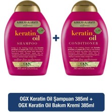 OGX Kırılma Karşıtı Keratin Oil Sülfatsız Şampuan 385 ml + Sülfatsız Saç Bakım Kremi 385 ml