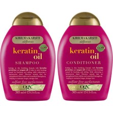 OGX Kırılma Karşıtı Keratin Oil Sülfatsız Şampuan 385 ml + Sülfatsız Saç Bakım Kremi 385 ml