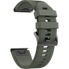 Markacase Garmin Fenix 5s - 5s Plus - 5s Sapphire Için Quick Fit Özellikli Silikon Kordon Koyu Yeşil(Army Green)