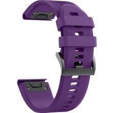 Markacase Garmin Fenix 5x - 5x Plus - 5x Sapphire Için Quick Fit Özellikli Silikon Kordon Mor