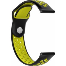 Markacase Amazfit Bip S Lite Için Delikli Silikon Kordon Kayış Siyah Sarı