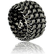 AbbasShop  925 Ayar Gümüş Örgü Desen Yüzük