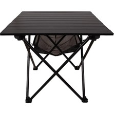 Funky Chairs Black Çantalı Alüminyum Yüzey Katlanabilir Kamp Piknik Masası 50 x 50 x 50