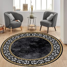 Rovigo Home Dijital Baskı Yıkanabilir Kaymaz Taban Yuvarlak Salon Halısı RVG7306-HT1481