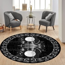 Rovigo Home Dijital Baskı Yıkanabilir Kaymaz Taban Yuvarlak Salon Halısı RVG7310-SD1070